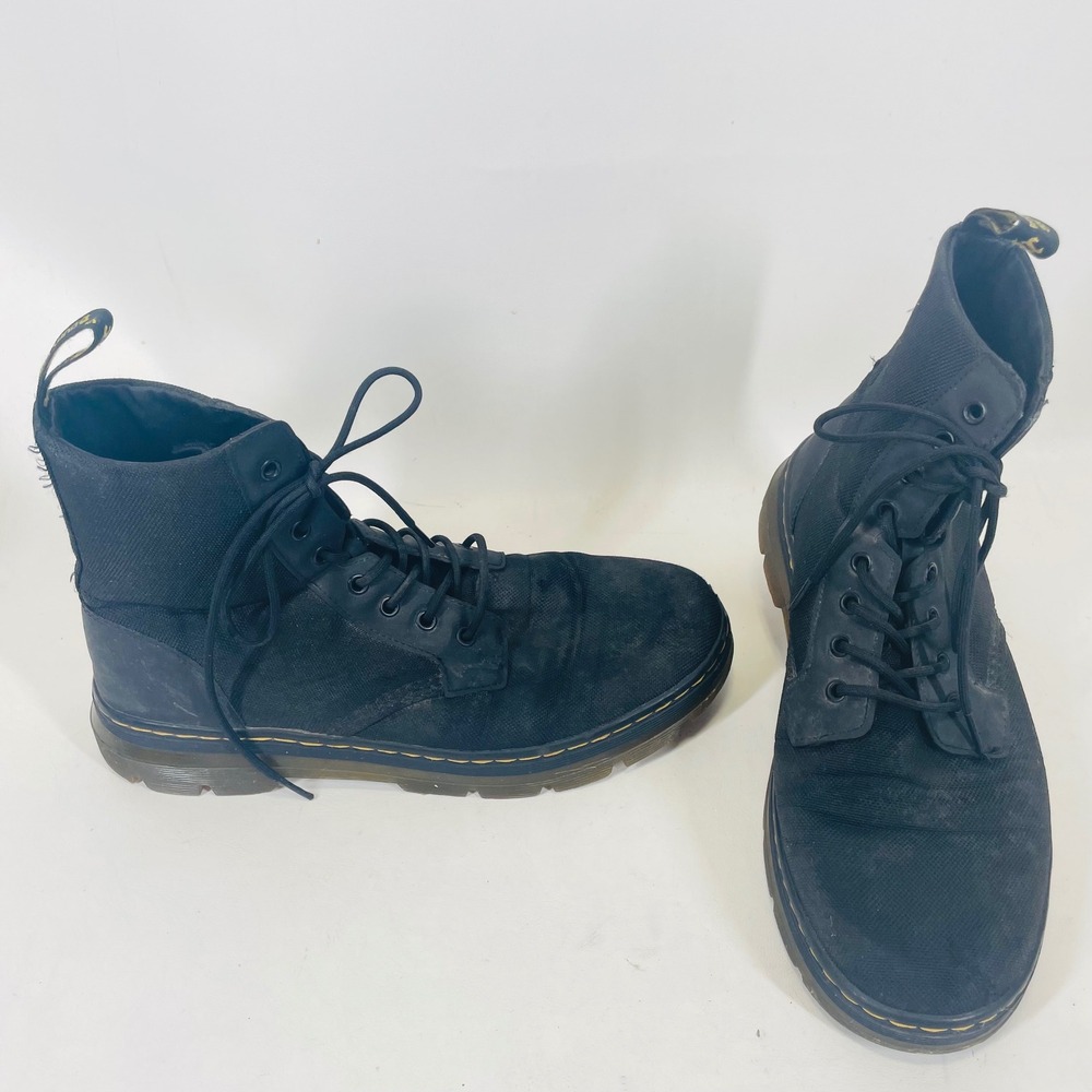 Dr. Martens Combs Mens Black Nylon Synthetic Combat Utility Boots Size 12 US M
